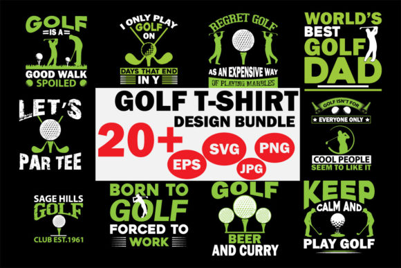 Golf T-Shirt Design Bundle: Graphics for Pro T-Shirt Designs