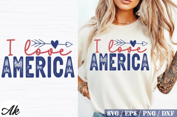 I Love America SVG Design for Graphics & T-Shirt Designs