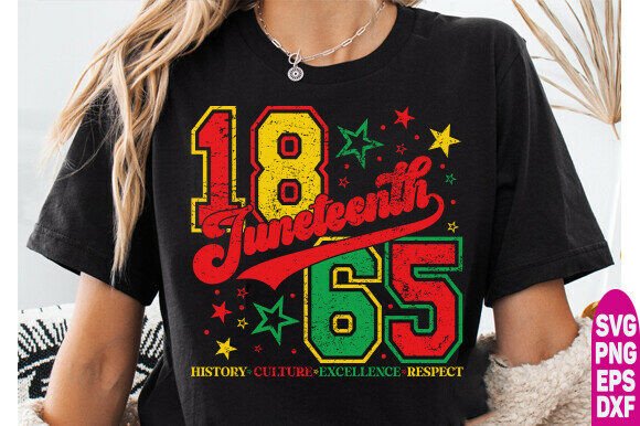 Juneteenth 1865 SVG PNG: Graphics for T-Shirt Designs