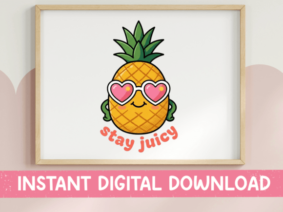 Stay Juicy: Cute Pineapple Summer Graphics for T-Shirt Designs