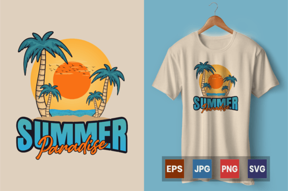 Summer Paradise T-shirt Design: Premium Graphics Freebies