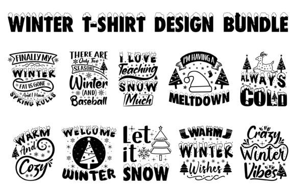 Winter Graphics for T-Shirt Designs & Web